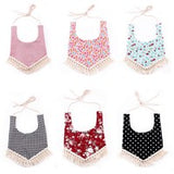 Baby Bibs Waterproof Cotton Tassel Girl Bib Saliva Towel Infant Toddler Bib Baby Bandana Bibs Burp Cloth Feeding Apron