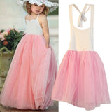 Girls Princess Party Wedding Bridesmaid Pink Tutu Dress Children Photograph Dress
