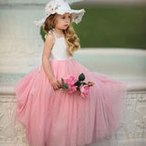 Girls Princess Party Wedding Bridesmaid Pink Tutu Dress Children Photograph Dress