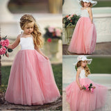 Girls Princess Party Wedding Bridesmaid Pink Tutu Dress Children Photograph Dress