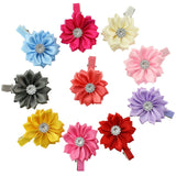 Cute Baby Girls Grosgrain Ribbon Hair Flower Clips Headbands For Women Girls Kids Pack Of 10