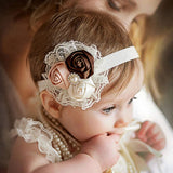 Hot New Lovely Ruffle Flower Lace Hairband Soft Elastic Headband Hair Band for Baby Girl