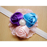 Hot New Lovely Ruffle Flower Lace Hairband Soft Elastic Headband Hair Band for Baby Girl