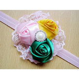 Hot New Lovely Ruffle Flower Lace Hairband Soft Elastic Headband Hair Band for Baby Girl