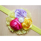 Hot New Lovely Ruffle Flower Lace Hairband Soft Elastic Headband Hair Band for Baby Girl