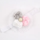 Hot New Lovely Ruffle Flower Lace Hairband Soft Elastic Headband Hair Band for Baby Girl