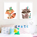 6 Styles Cartoon Animal Painting Wall Frameless Decoration Painting Wall Hanging For Kids Room Decor