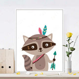 6 Styles Cartoon Animal Painting Wall Frameless Decoration Painting Wall Hanging For Kids Room Decor