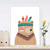 6 Styles Cartoon Animal Painting Wall Frameless Decoration Painting Wall Hanging For Kids Room Decor