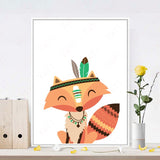 6 Styles Cartoon Animal Painting Wall Frameless Decoration Painting Wall Hanging For Kids Room Decor