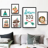 6 Styles Cartoon Animal Painting Wall Frameless Decoration Painting Wall Hanging For Kids Room Decor