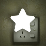 FNSUN 1PC  EU/US Plug LED Night Sensor Star Light Lamp For Baby Kids Bedroom Decoration Wall light