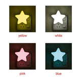FNSUN 1PC  EU/US Plug LED Night Sensor Star Light Lamp For Baby Kids Bedroom Decoration Wall light