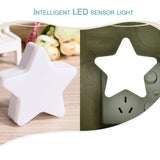 FNSUN 1PC  EU/US Plug LED Night Sensor Star Light Lamp For Baby Kids Bedroom Decoration Wall light