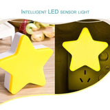 FNSUN 1PC  EU/US Plug LED Night Sensor Star Light Lamp For Baby Kids Bedroom Decoration Wall light