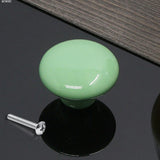 38mm / 1.50in Colorful Ceramic Round Door Handles Children Pastoralism Modern Europe Style Cabinet Drawer Handle
