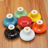 38mm / 1.50in Colorful Ceramic Round Door Handles Children Pastoralism Modern Europe Style Cabinet Drawer Handle