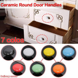 38mm / 1.50in Colorful Ceramic Round Door Handles Children Pastoralism Modern Europe Style Cabinet Drawer Handle