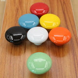 38mm / 1.50in Colorful Ceramic Round Door Handles Children Pastoralism Modern Europe Style Cabinet Drawer Handle