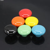 38mm / 1.50in Colorful Ceramic Round Door Handles Children Pastoralism Modern Europe Style Cabinet Drawer Handle