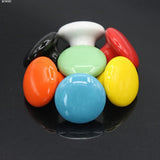 38mm / 1.50in Colorful Ceramic Round Door Handles Children Pastoralism Modern Europe Style Cabinet Drawer Handle