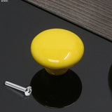 38mm / 1.50in Colorful Ceramic Round Door Handles Children Pastoralism Modern Europe Style Cabinet Drawer Handle