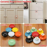 38mm / 1.50in Colorful Ceramic Round Door Handles Children Pastoralism Modern Europe Style Cabinet Drawer Handle