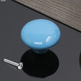 38mm / 1.50in Colorful Ceramic Round Door Handles Children Pastoralism Modern Europe Style Cabinet Drawer Handle