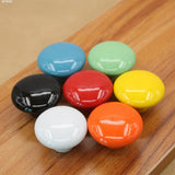 38mm / 1.50in Colorful Ceramic Round Door Handles Children Pastoralism Modern Europe Style Cabinet Drawer Handle