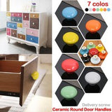 38mm / 1.50in Colorful Ceramic Round Door Handles Children Pastoralism Modern Europe Style Cabinet Drawer Handle