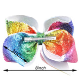 8 inch Big Large Sequin Hair Bow Alligator Clips Headwear Girls Hair Accessories