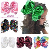 8 inch Big Large Sequin Hair Bow Alligator Clips Headwear Girls Hair Accessories