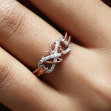 High Quality Exquisite Natural White Sapphire Gemstone 925 Sterling Silver Heart Tow-Tone Anniversary Engagement Wedding Rings for Women Size 6-10