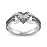 High Quality Exquisite Natural White Sapphire Gemstone 925 Sterling Silver Heart Tow-Tone Anniversary Engagement Wedding Rings for Women Size 6-10