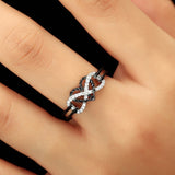 High Quality Exquisite Natural White Sapphire Gemstone 925 Sterling Silver Heart Tow-Tone Anniversary Engagement Wedding Rings for Women Size 6-10