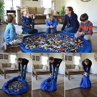 Baby Kids Toy Portable Organizer  Storage  Bag Play Mat For Lego Blanket Box Rug 150cm